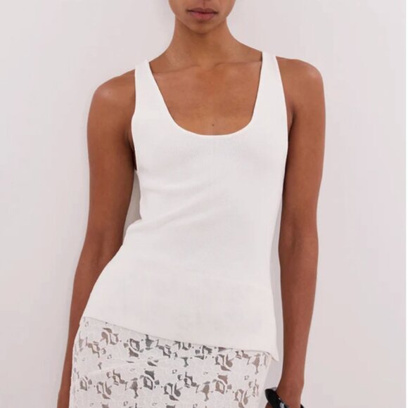 BEST DISSH Troy Sleeveless Knit Tank Small Ivory White Quiet Lux Minimalist - Picture 1 of 5